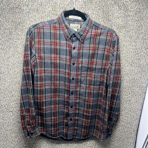 L.L. Bean Slightly Fitted Scotch Flannel Shirt Mens S Multicolor Plaid‎ Cotton